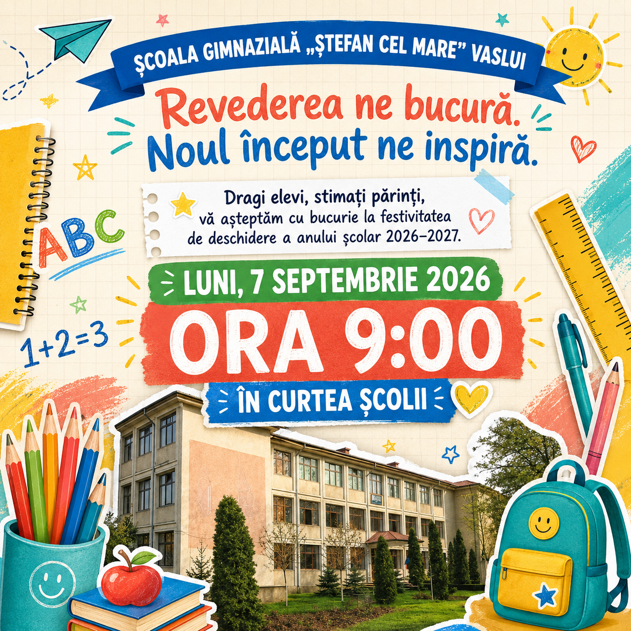 Afis privind inceperea anului scolar